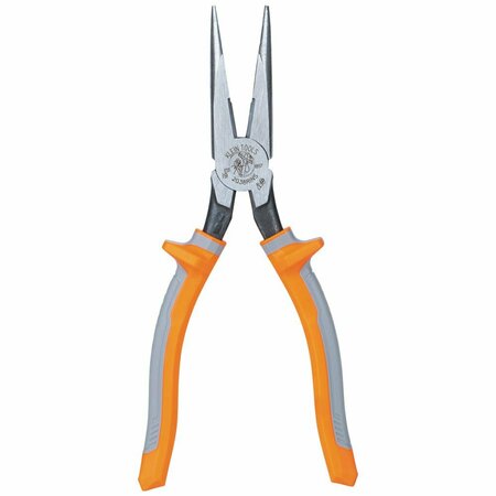 KLEIN TOOLS Pliers, Long Nose Side-Cutters, Insulated, 8-Inch 2038RINS